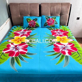 Hot Sale Rayon Bedsheet Hand Painted Floral Design Premium Handmade